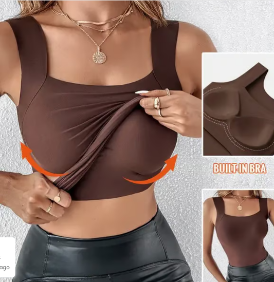 🔥 Thermo-Tanktop mit integriertem BH – ultrawarm, dehnbar & nachhaltig! ☀️ Perfekt für kalte Tage. In 3 Farben.