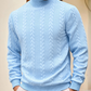 Men's Fashion Mock Neck Sweater with Cable Knit