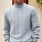 Men's Fashion Mock Neck Sweater with Cable Knit
