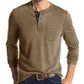 Herren-T-Shirt in Uni-Farbe mit Knopfleiste