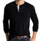 Herren-T-Shirt in Uni-Farbe mit Knopfleiste