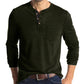 Herren-T-Shirt in Uni-Farbe mit Knopfleiste