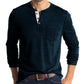 Herren-T-Shirt in Uni-Farbe mit Knopfleiste