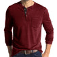 Herren-T-Shirt in Uni-Farbe mit Knopfleiste