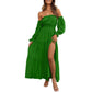Damenkleid mit schulterfreiem Ausschnitt und hoher Taille🔥Kauf 2 Artikel versandkostenfrei🔥
