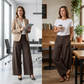 Damen-Freizeithose mit hoher Taille und weitem Bein🔥Kauf 2 Artikel versandkostenfrei🔥