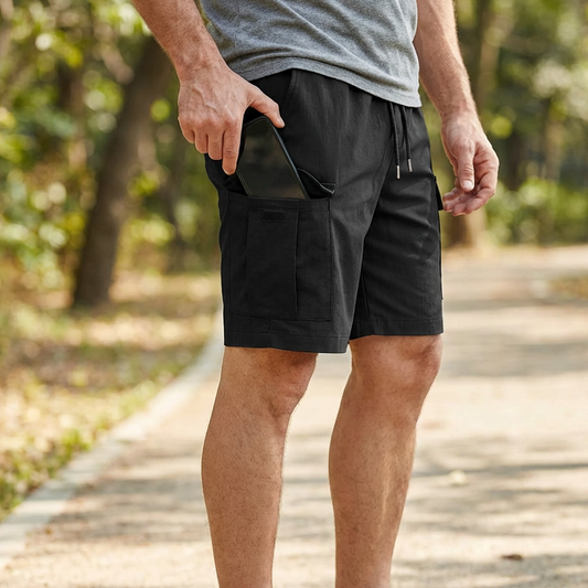 👖🔥 Lässige Herren-Cargoshorts mit elastischem Kordelzugbund & großen Taschen – bequem & praktisch. ✨