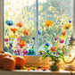 🌼 50% RABATT! 🖼️ Bunter Blumenstrauß-Fensteraufkleber – LETZTER TAG – Selbstklebend, Rückstandslos entfernbar & Sonnenschutz 🌸