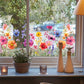 🌼 50% RABATT! 🖼️ Bunter Blumenstrauß-Fensteraufkleber – LETZTER TAG – Selbstklebend, Rückstandslos entfernbar & Sonnenschutz 🌸