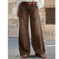 🔥Solange der Vorrat reicht 50 % Rabatt!🎉Hoch taillierte Jeans mit weitem Bein und Knopfdetail