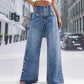 🔈🔈2026 NEUHEITEN – BESTSELLER🔥👖Hoch taillierte Jeans mit weitem Bein – einfaches Anziehen! Seitliche Schlitze lassen die Brise herein und halten Sie kühl. 🌸