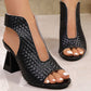 👡✨ Elegante Peep-Toe-Sandalen mit Absatz für Damen – Bequemer Blockabsatz, Verstellbarer Riemen & Stilvoll 💃