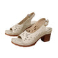 Retro-Sandalen mit breiten Absätzen und Ausschnitten für Damen