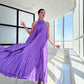 Damen-Maxikleid mit Neckholder, Plissee und fließendem Schnitt