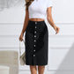 Damen-Jeansrock mit hoher Taille und A-Linien-Schnitt