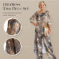 Asymmetrisches Tunika- und Hosen-Set mit Blumenmuster für Damen