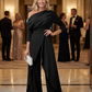 👗 Elegante Ein-Schulter-Jumpsuit für Damen – Weite Beine, Wickelrock-Design & Atmungsaktiv – Für Cocktailpartys & Hochzeiten🖤