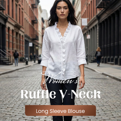 💎👚 Neuheiten – V-Ausschnitt-Oberteil mit Rüschen