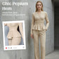 2-teiliges Set aus Peplum-Oberteil und Hose für Damen