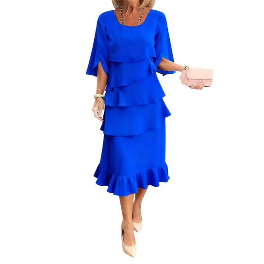 Elegantes Kleid mit gestuften Rüschenärmeln