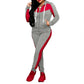 🔥"Effortless Style" Athleisure-Set: Figurschmeichelnder Color-Block Trainingsanzug für Damen