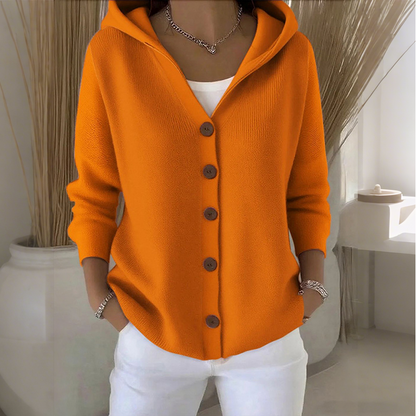 🧥💎 Jetzt im Trend – Strickjacke mit Kapuze und Knopfleiste für Damen🧥🌈