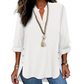 ⭐ Bestseller – Stylisches V-Neck-Oberteil mit Seitenknöpfen – vielseitig 🌸