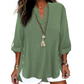 ⭐ Bestseller – Stylisches V-Neck-Oberteil mit Seitenknöpfen – vielseitig 🌸