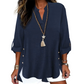 ⭐ Bestseller – Stylisches V-Neck-Oberteil mit Seitenknöpfen – vielseitig 🌸