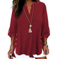⭐ Bestseller – Stylisches V-Neck-Oberteil mit Seitenknöpfen – vielseitig 🌸