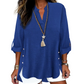 ⭐ Bestseller – Stylisches V-Neck-Oberteil mit Seitenknöpfen – vielseitig 🌸