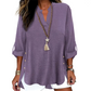 ⭐ Bestseller – Stylisches V-Neck-Oberteil mit Seitenknöpfen – vielseitig 🌸