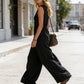 🌞Frühlingserwachen: 50% Rabatt!Eleganter V-Ausschnitt Overall: Ärmelloser Jumpsuit mit Knopfleiste im lockeren Schnitt