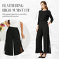Damenhose mit Blumenmuster aus Spitze, weitem Bein und hoher Taille
