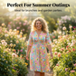 🌺Sommerliches A-Linien-Kleid mit Taillenband und Blumenmuster für den Alltag