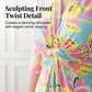 🌺Sommerliches A-Linien-Kleid mit Taillenband und Blumenmuster für den Alltag