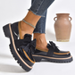 Elegante Damen-Loafer mit Schleife und breitem Absatz