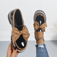 Elegante Damen-Loafer mit Schleife und breitem Absatz