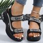 🔥Aktuelles Sonderangebot – 50 % Rabatt – Modische orthopädische Sandalen für Damen mit Keilabsatz und Strassverzierung