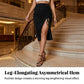 🌸Figurschmeichelnder High-Waist Rock mit Raffung – Von klassisch Schwarz bis Leo-Chic