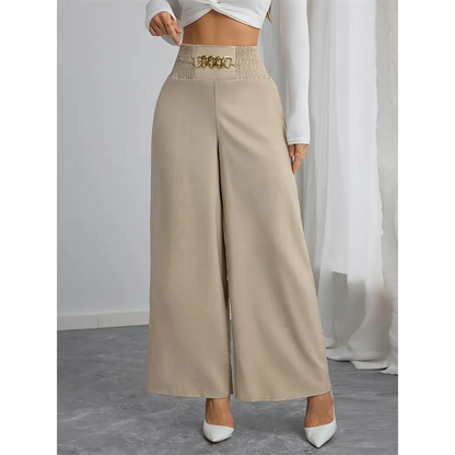 💎🔥 Jetzt im Trend – High-Waist-Weite-Hose mit Ketten-Detail – vielseitig