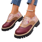 Damen Plateau-Brogues mit Blumenmuster