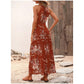 Halterkleid mit Schlitz und Blumenmuster
