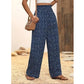 👖⏰Damenhose mit gerafftem Bund und weitem Schnitt