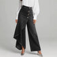 ⏰Asymmetrische Wickeljeans 👖 – trifft Culottes auf Hose. Hochgeschnitten für optisch längere Beine, weit & fließend, mit diagonalen Knöpfen. Im Handumdrehen zur Fashionista! ✨