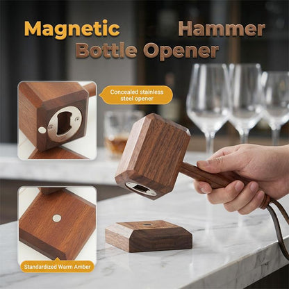 🍺🎁 Origineller Holzhammer-Flaschenöffner mit Ständer – lustiges Geschenk für Bierliebhaber