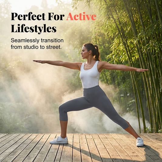 Elastische Yoga-Caprihosen mit Bauchformung für Damen