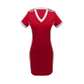 ⏰ 50% RABATT! 🔥 Sportliches Bodycon-Minikleid mit V-Ausschnitt – Streifendetails, Atmungsaktiv, Kurzarm 💃
