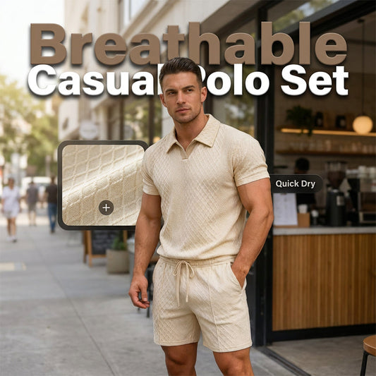 Jacquard-Set aus T-Shirt und Shorts für Herren