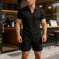 Jacquard-Set aus T-Shirt und Shorts für Herren